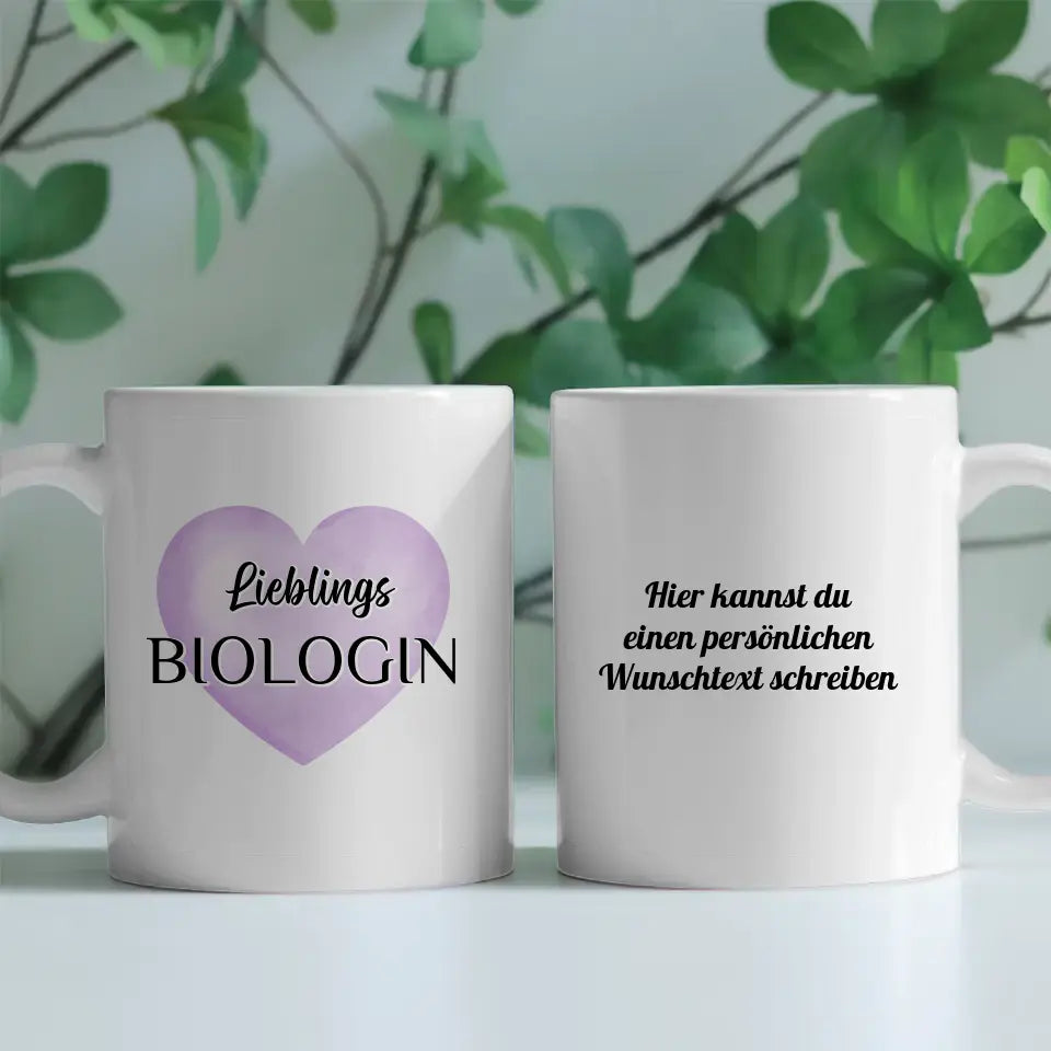 Tasse Becher Personalisiert Lieblings Biologin mit Wunschtext