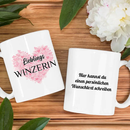 Geschenk Tasse personalisiert Lieblings Winzerin mit Wunschtext