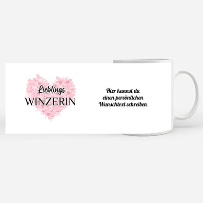 Geschenk Tasse personalisiert Lieblings Winzerin mit Wunschtext