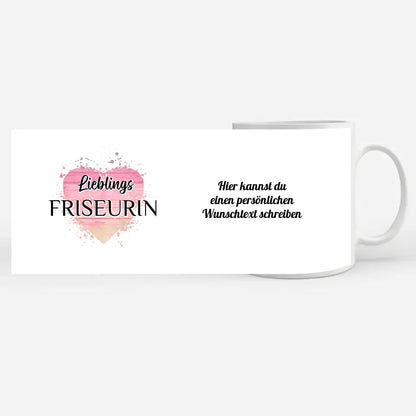 Dankeschöne Tasse Lieblings Friseurin mit Wunschtext