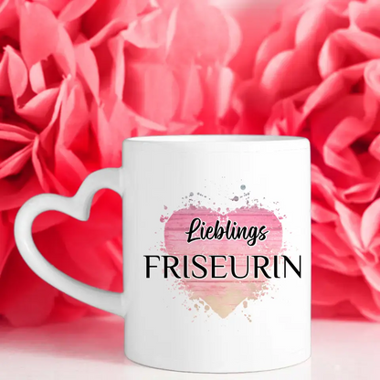 Dankeschöne Tasse Lieblings Friseurin mit Wunschtext