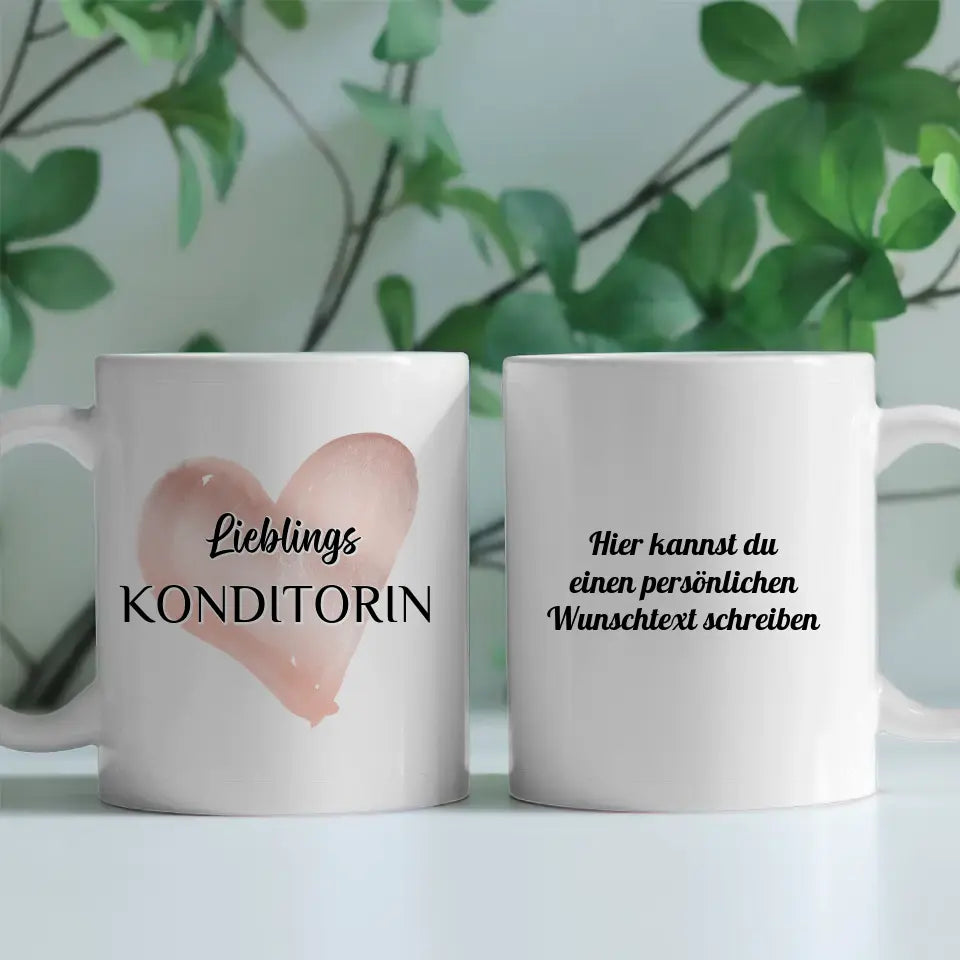 Geschenk Tasse personalisiert Lieblings Konditorin mit Wunschtext