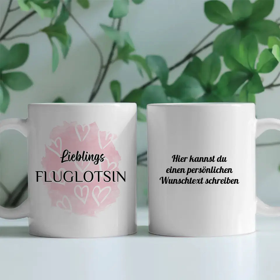 Dankeschöne Tasse Lieblings Fluglotsin mit Wunschtext