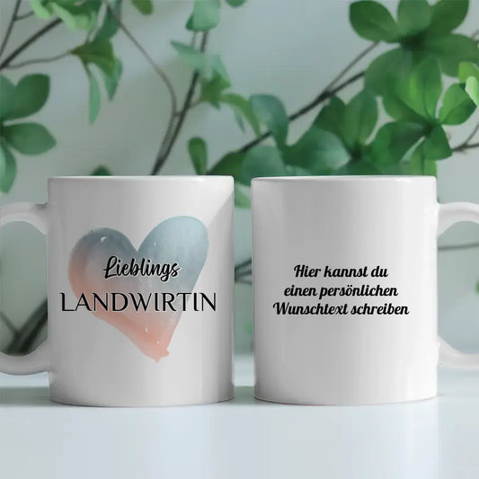 Tasse zum Geburtstag Lieblings Landwirtin mit Wunschtext