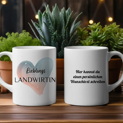 Tasse zum Geburtstag Lieblings Landwirtin mit Wunschtext