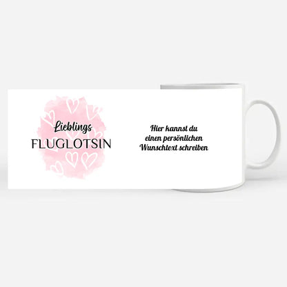 Dankeschöne Tasse Lieblings Fluglotsin mit Wunschtext
