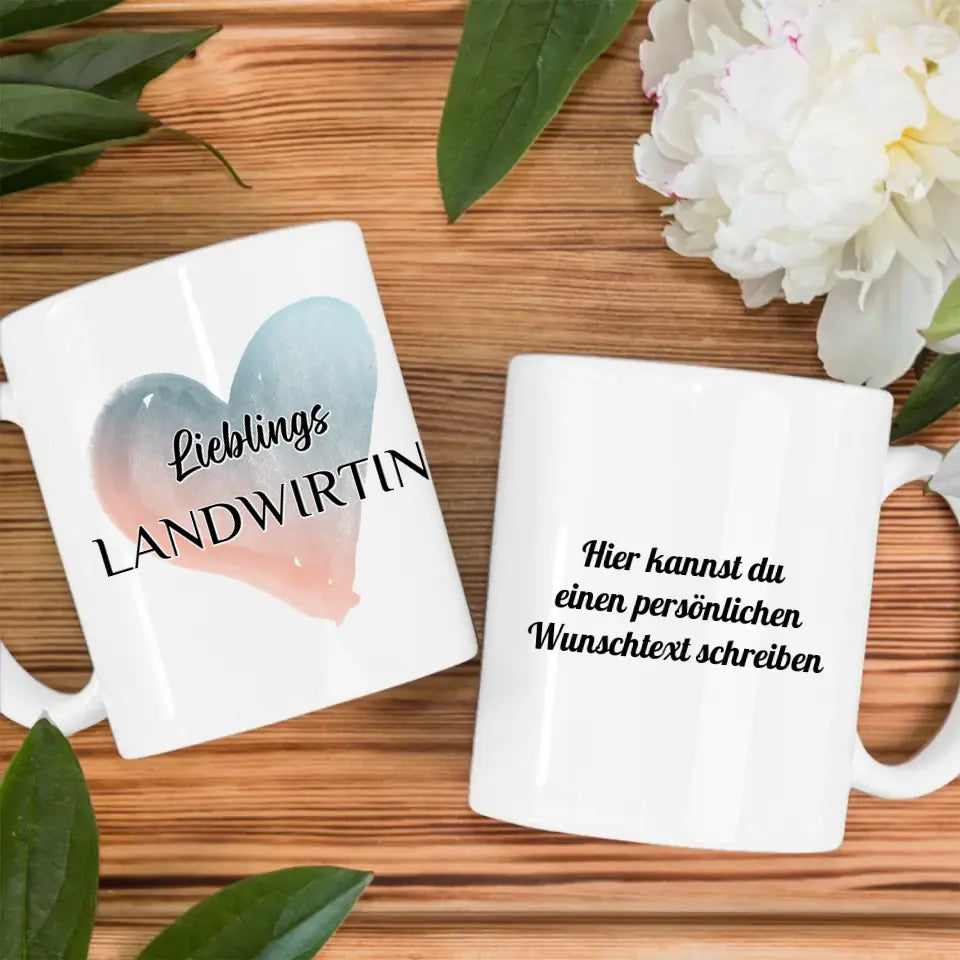 Tasse zum Geburtstag Lieblings Landwirtin mit Wunschtext