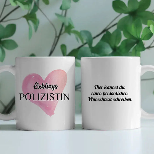 Tasse Becher Personalisiert Lieblings Polizistin mit Wunschtext