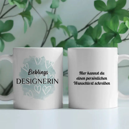 Tasse zum Geburtstag Lieblings Designerin mit Wunschtext