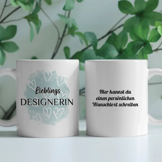 Tasse zum Geburtstag Lieblings Designerin mit Wunschtext