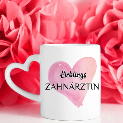 Dankeschöne Tasse Lieblings Zahnärztin mit Wunschtext