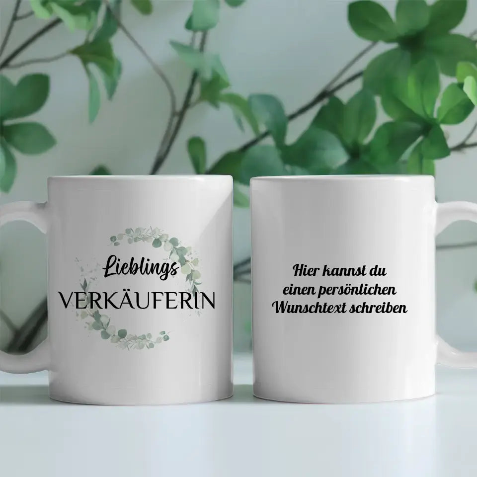 Geschenk Tasse personalisiert Lieblings Verkäuferin mit Wunschtext