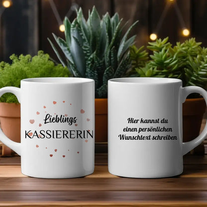 Dankeschöne Tasse Lieblings Kassiererin mit Wunschtext