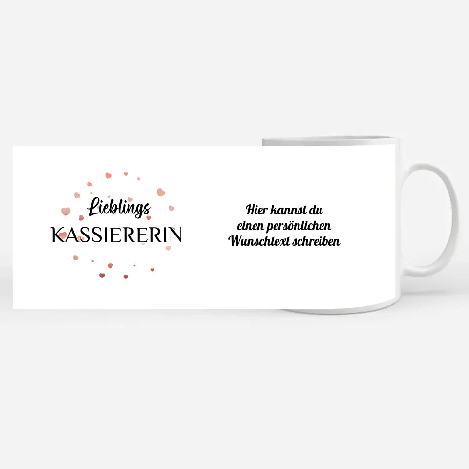 Dankeschöne Tasse Lieblings Kassiererin mit Wunschtext