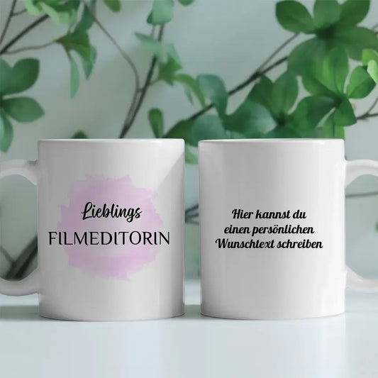 Dankeschöne Tasse Lieblings Filmeditorin mit Wunschtext