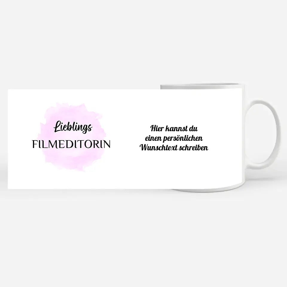 Dankeschöne Tasse Lieblings Filmeditorin mit Wunschtext