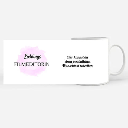 Dankeschöne Tasse Lieblings Filmeditorin mit Wunschtext