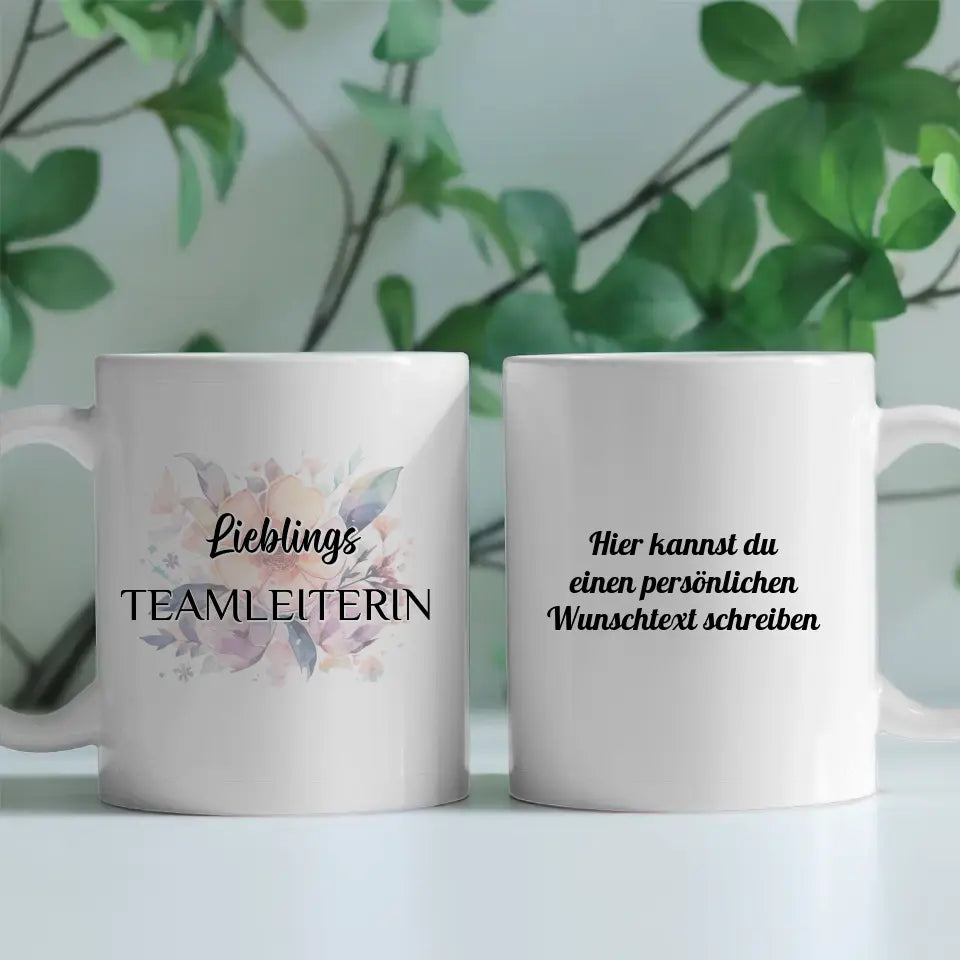 Geschenk Tasse personalisiert Lieblings Teamleiterin mit Wunschtext