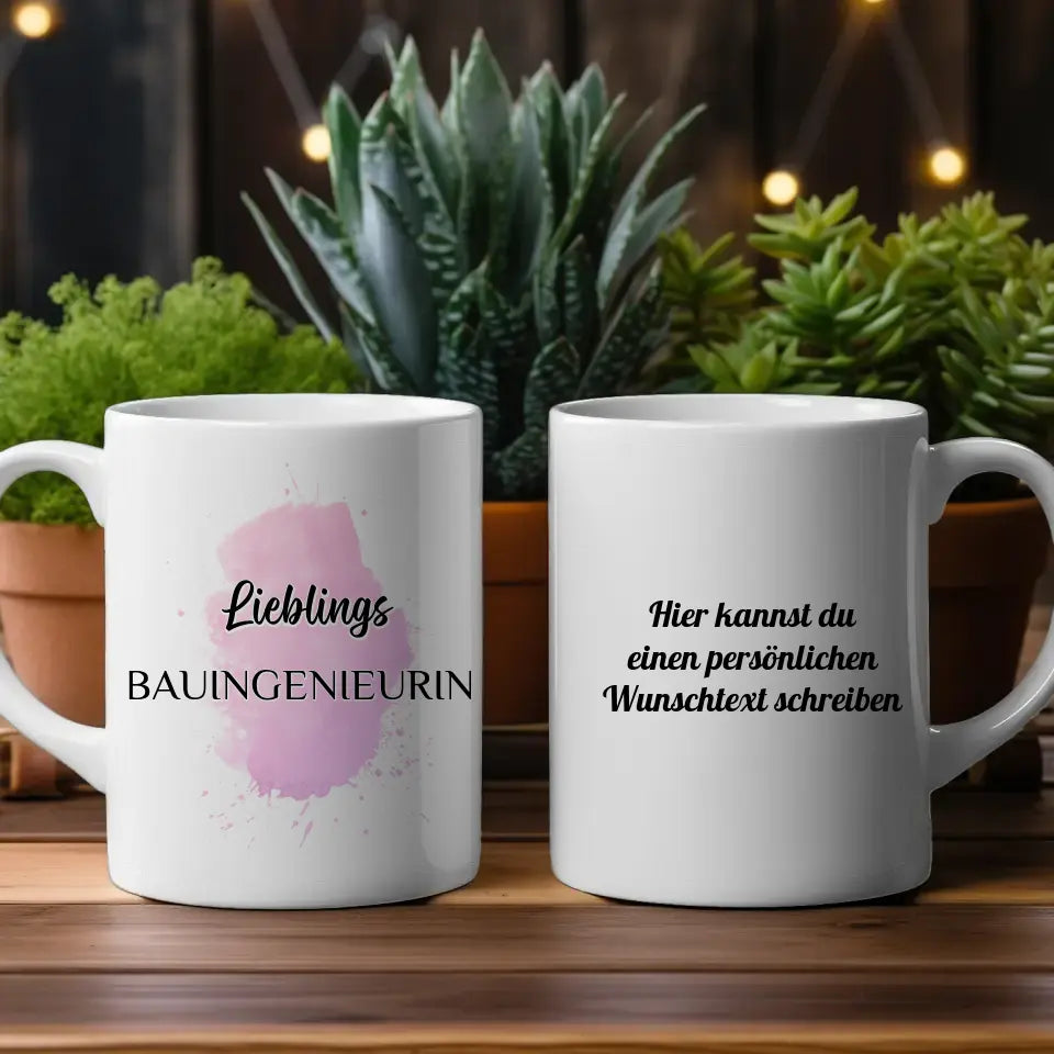 Kaffee Tasse Personalisiert Lieblings Bauingenieurin mit Wunschtext