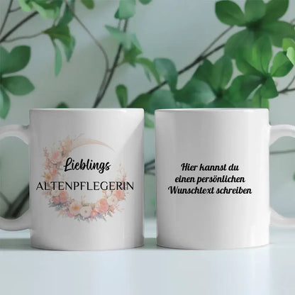 Geschenk Tasse personalisiert Lieblings Altenpflegerin mit Wunschtext
