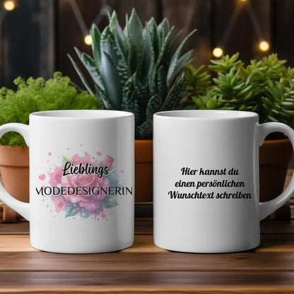 Dankeschöne Tasse Lieblings Modedesignerin mit Wunschtext