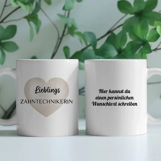 Tasse zum Geburtstag Lieblings Zahntechnikerin mit Wunschtext