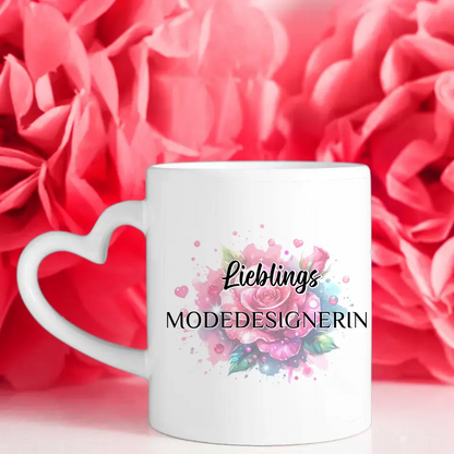 Dankeschöne Tasse Lieblings Modedesignerin mit Wunschtext