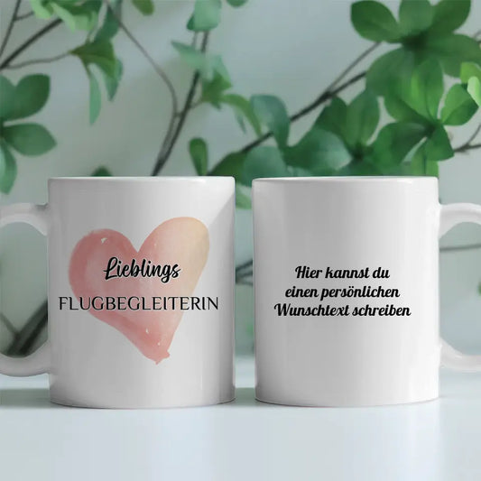 Tasse Becher Personalisiert Lieblings Flugbegleiterin mit Wunschtext