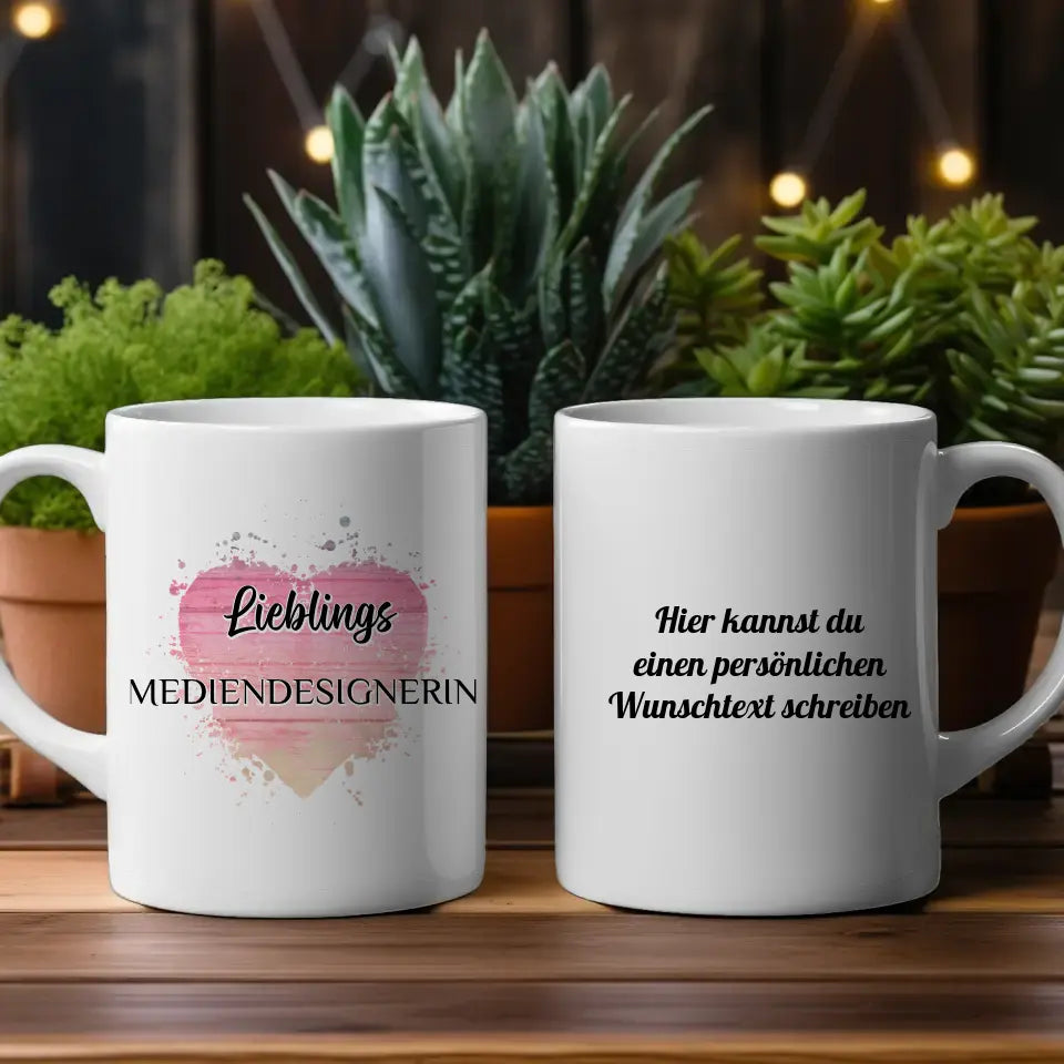 Tasse zum Geburtstag Lieblings Mediendesignerin mit Wunschtext