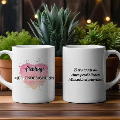 Tasse zum Geburtstag Lieblings Mediendesignerin mit Wunschtext