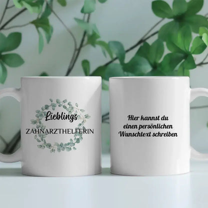 Geschenk Tasse personalisiert Lieblings Zahnarzthelferin mit Wunschtext