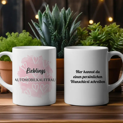 Tasse zum Geburtstag Lieblings Automobilkauffrau mit Wunschtext