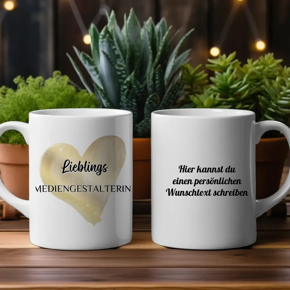 Tasse Becher Personalisiert Lieblings Mediengestalterin mit Wunschtext
