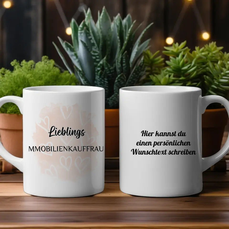 Tasse personalisiert Lieblings Immobilienkauffrau mit Wunschtext