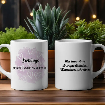 Tasse Becher Personalisiert Lieblings Einzelhandelskauffrau mit Wunschtext