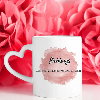 Dankeschöne Tasse Lieblings Zahnmedizinische Fachangestellte mit Wunschtext