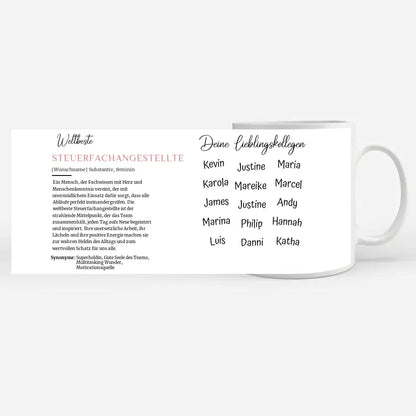 Steuerfachangestellte Tasse personalisiert Definition mit Name