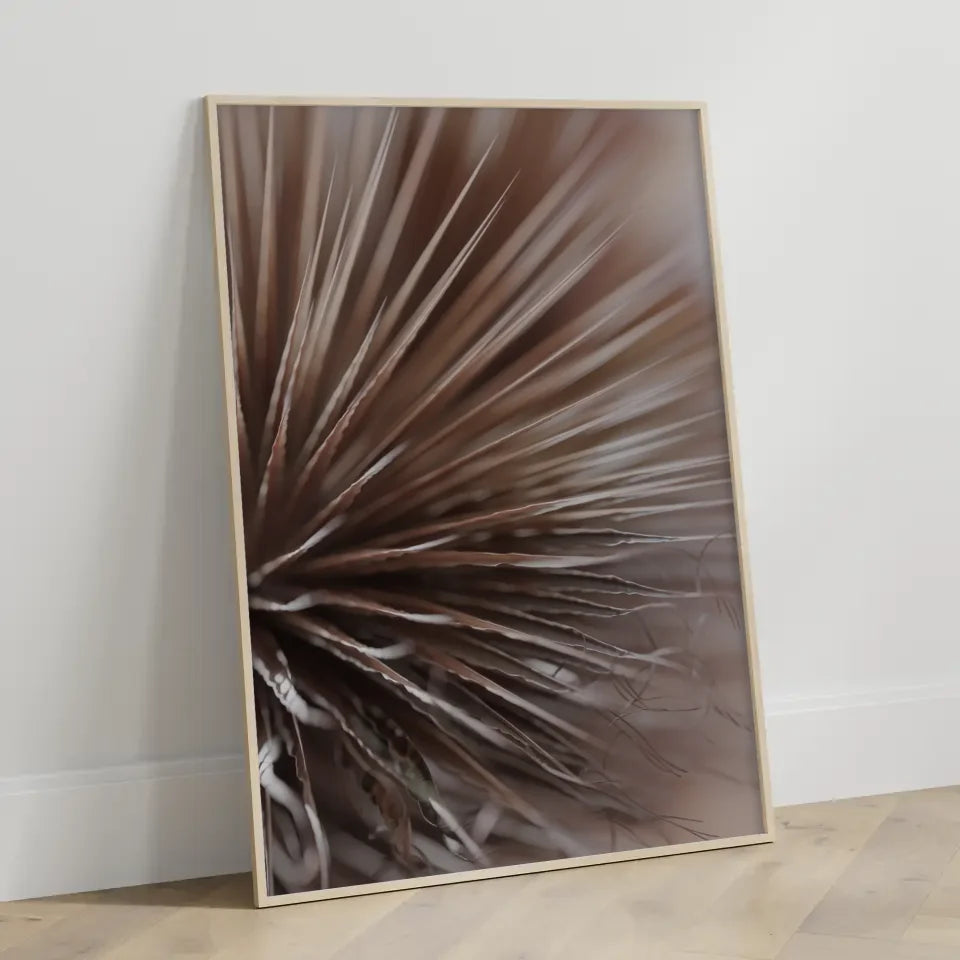 Elegante Poster mit zarten Federn in Beige und Braun für dein Zuhause