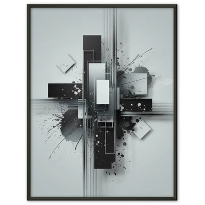 Abstrakte Poster Komposition mit Rechtecken und Tintenspritzern kaufen
