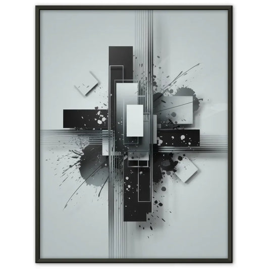 Abstrakte Poster Komposition mit Rechtecken und Tintenspritzern kaufen