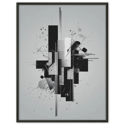 Abstraktes Poster mit geometrischen Formen und künstlerischen Tintenspritzern