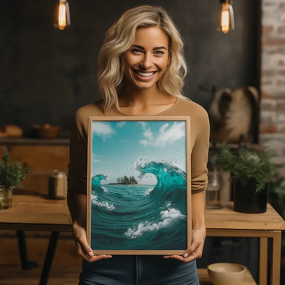 Monochromes Pflanzen Poster mit Aquarellillustration und Licht Schatten