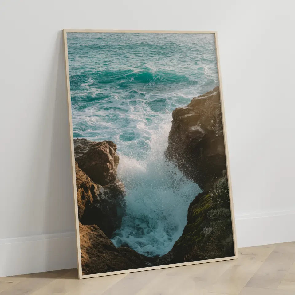 Monochromes Pflanzen Poster mit Aquarellillustration und Licht Schatten