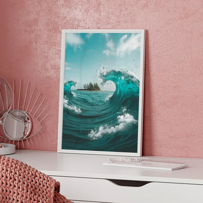 Monochromes Pflanzen Poster mit Aquarellillustration und Licht Schatten