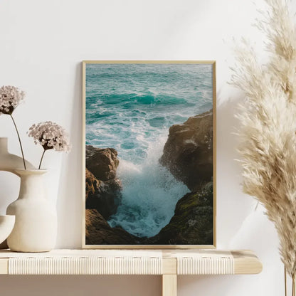 Monochromes Pflanzen Poster mit Aquarellillustration und Licht Schatten