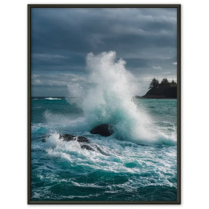 Monochromes Pflanzen Poster mit Aquarellillustration und Licht Schatten