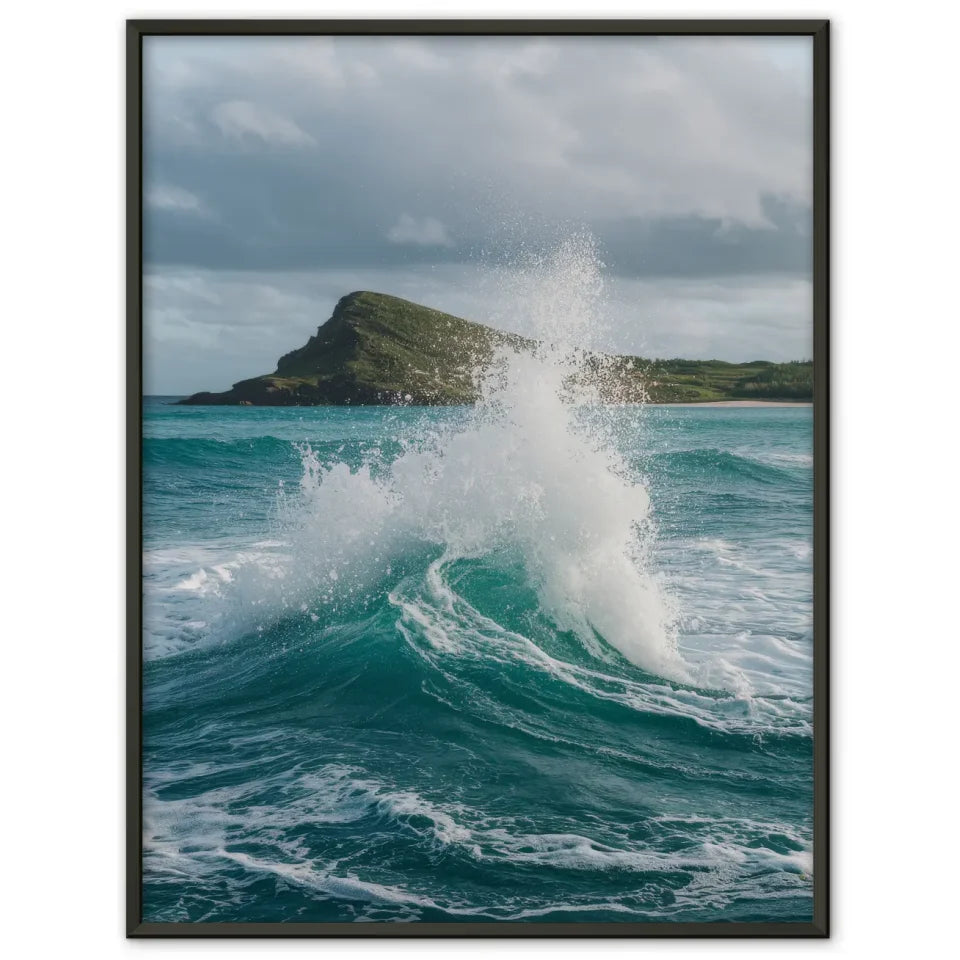 Monochromes Pflanzen Poster mit Aquarellillustration und Licht Schatten