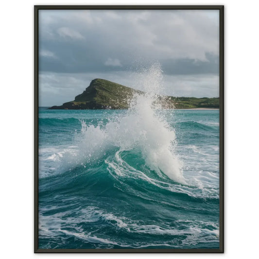 Monochromes Pflanzen Poster mit Aquarellillustration und Licht Schatten