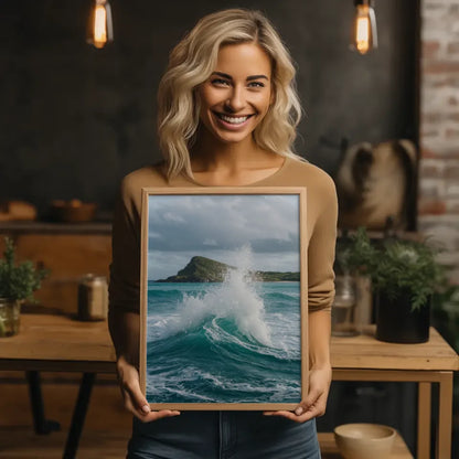 Monochromes Pflanzen Poster mit Aquarellillustration und Licht Schatten