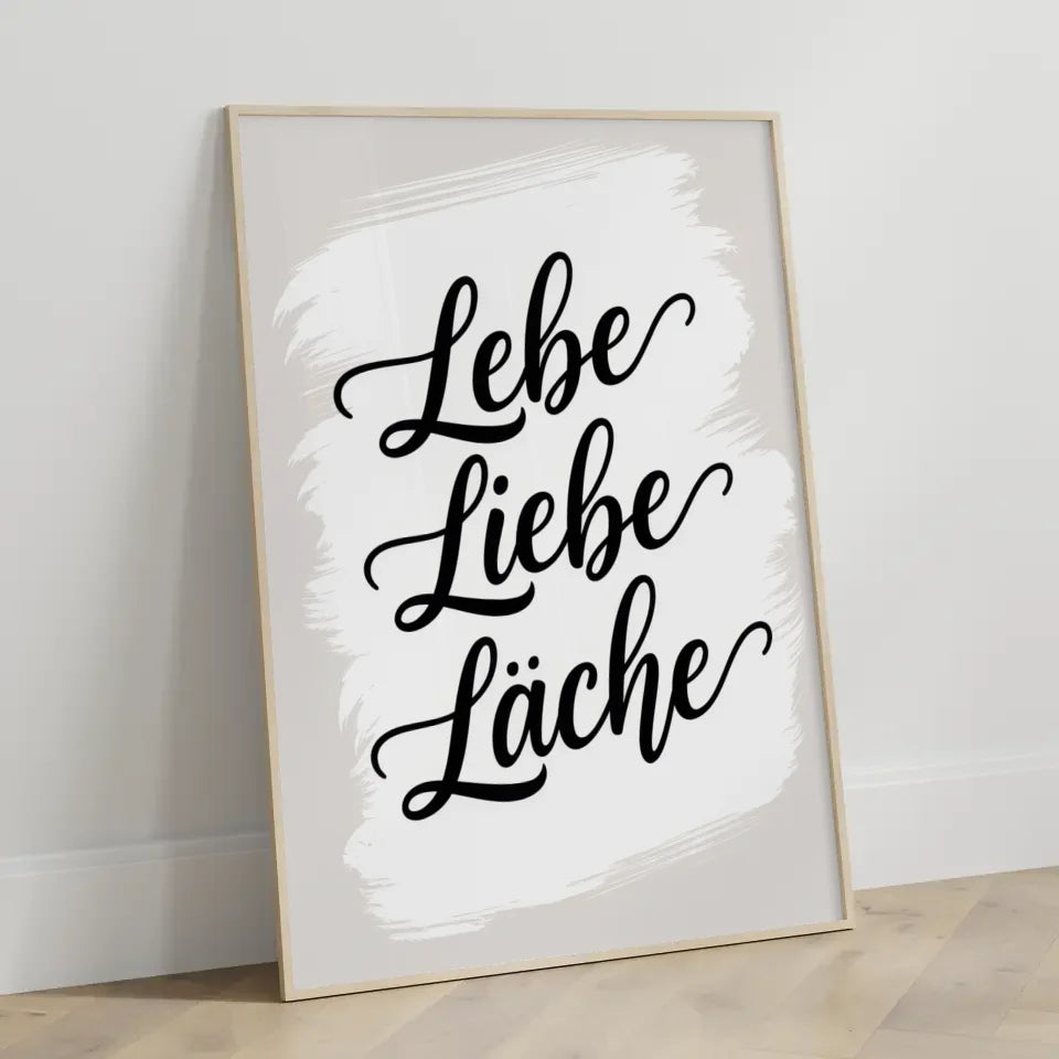 Bunte Schilder am Strand Poster mit Slogans für gute Laune